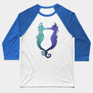 Kissing Seahorses Baseball T-Shirt